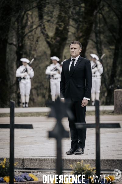 E. Macron, nécropole nationale des Glières