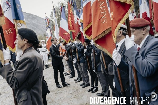 E. Macron, nécropole nationale des Glières