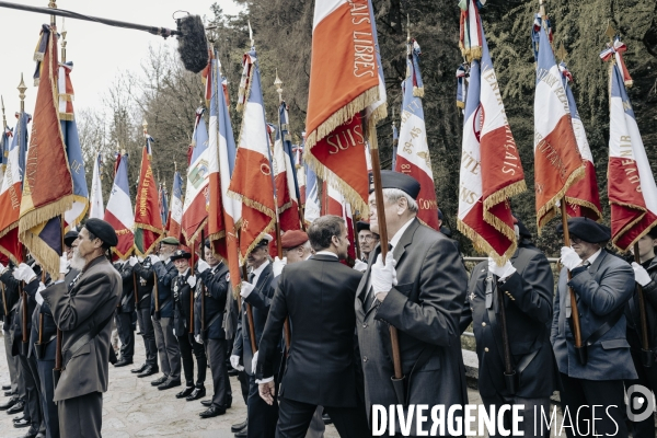 E. Macron, nécropole nationale des Glières