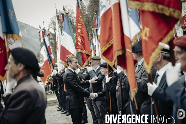 E. Macron, nécropole nationale des Glières