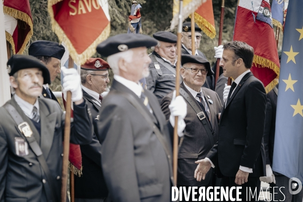 E. Macron, nécropole nationale des Glières
