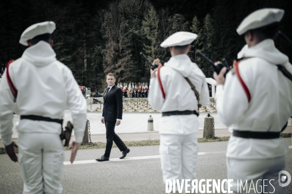 E. Macron, nécropole nationale des Glières