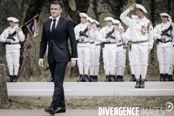 E. Macron, nécropole nationale des Glières