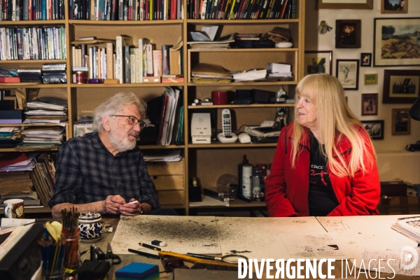 Paris, France. 22 Janvier 2024. Portrait croisé de Dominique Grange et de Jacques Tardi.