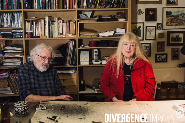 Paris, France. 22 Janvier 2024. Portrait croisé de Dominique Grange et de Jacques Tardi.