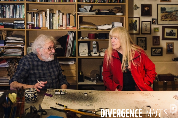 Paris, France. 22 Janvier 2024. Portrait croisé de Dominique Grange et de Jacques Tardi.