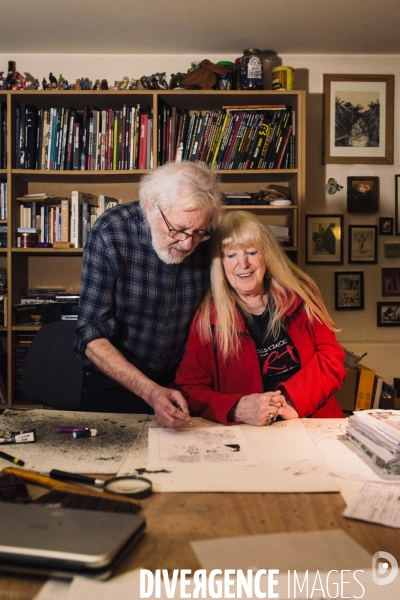 Paris, France. 22 Janvier 2024. Portrait croisé de Dominique Grange et de Jacques Tardi.