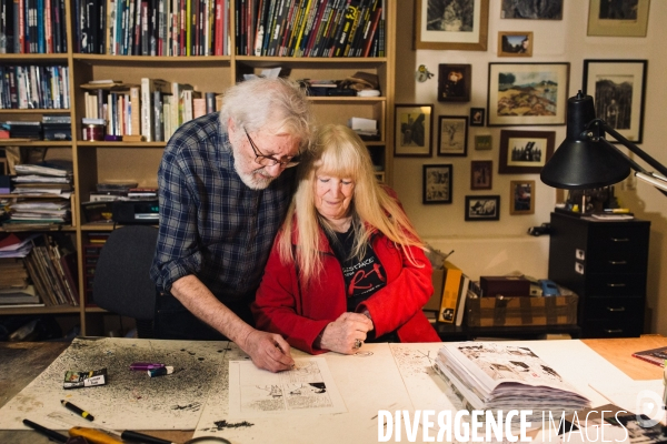 Paris, France. 22 Janvier 2024. Portrait croisé de Dominique Grange et de Jacques Tardi.
