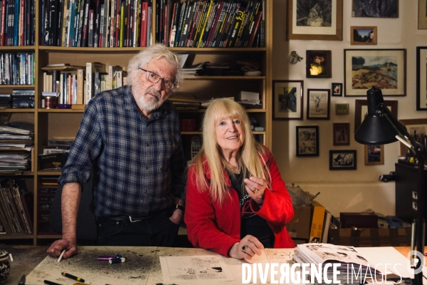Paris, France. 22 Janvier 2024. Portrait croisé de Dominique Grange et de Jacques Tardi.