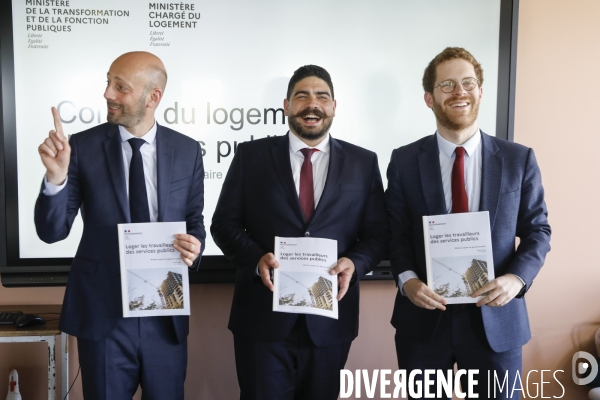 Guillaume Kasbarian et Stanislas Guerini, Remise du rapport de David Amiel sur le logement des agents publics