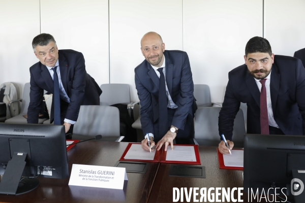 Guillaume Kasbarian et Stanislas Guerini, Remise du rapport de David Amiel sur le logement des agents publics