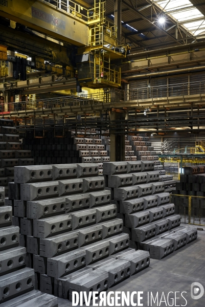 La fonderie Aluminium Dunkerque, à Loon-Plage, le 11 mars 2024. Plus grande fonderie d’aluminium d’Europe et premier consommateur électrique français.