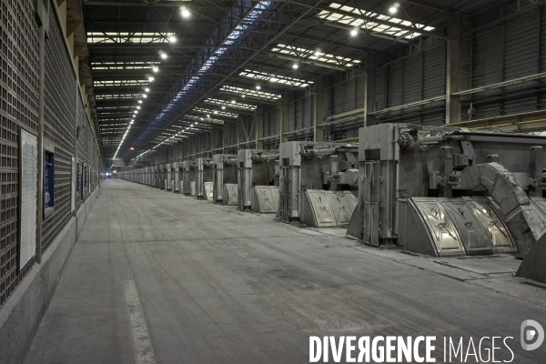 La fonderie Aluminium Dunkerque, à Loon-Plage, le 11 mars 2024. Plus grande fonderie d’aluminium d’Europe et premier consommateur électrique français.