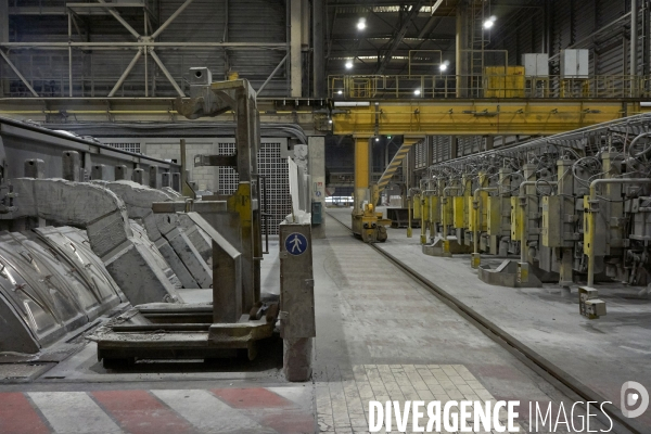 La fonderie Aluminium Dunkerque, à Loon-Plage, le 11 mars 2024. Plus grande fonderie d’aluminium d’Europe et premier consommateur électrique français.
