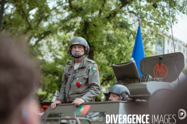 Manifestation pour les cinquante ans de la révolution des oeillets à Lisbonne