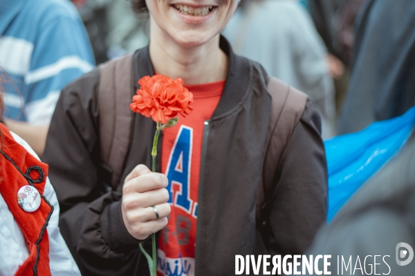 Manifestation pour les cinquante ans de la révolution des oeillets à Lisbonne