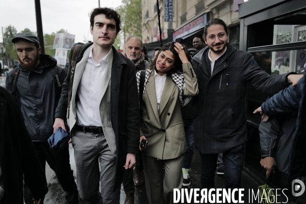 Rassemblement de soutien à Mathilde Panot et Rima Hassan