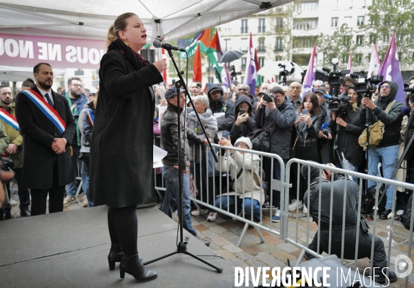 Rassemblement de soutien à Mathilde Panot et Rima Hassan