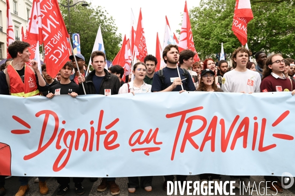 Les jeunes, à la Manifestation du 1 er mai 2024, à Paris