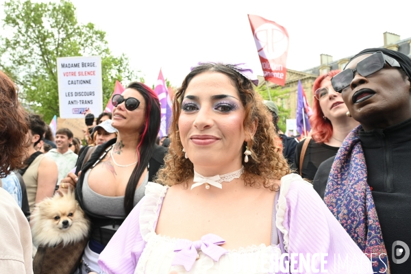 Rassemblement contre la transphobie et pour la visibilité des personnes trans, à Paris, France,