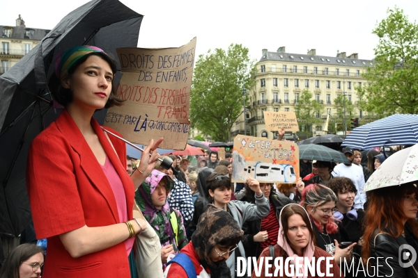 Rassemblement contre la transphobie et pour la visibilité des personnes trans, à Paris, France,