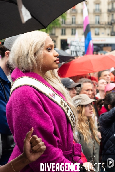 Rassemblement contre la transphobie et pour la visibilité des personnes trans, à Paris, France,