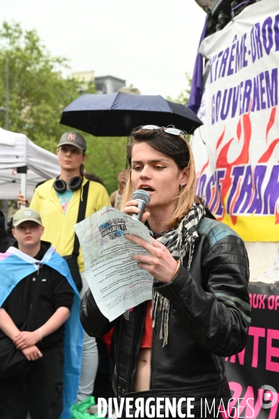 Rassemblement contre la transphobie et pour la visibilité des personnes trans, à Paris, France,