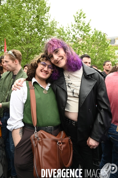 Rassemblement contre la transphobie et pour la visibilité des personnes trans, à Paris, France,