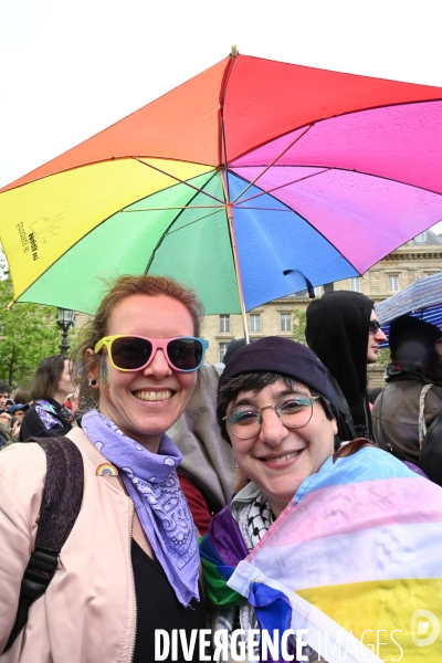 Rassemblement contre la transphobie et pour la visibilité des personnes trans, à Paris, France,
