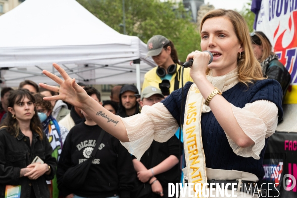 Rassemblement contre la transphobie et pour la visibilité des personnes trans, à Paris, France,