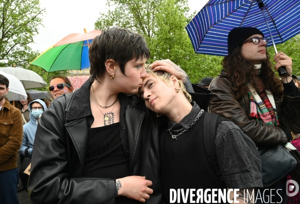 Rassemblement contre la transphobie et pour la visibilité des personnes trans, à Paris, France,