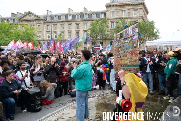 Rassemblement contre la transphobie et pour la visibilité des personnes trans, à Paris, France,