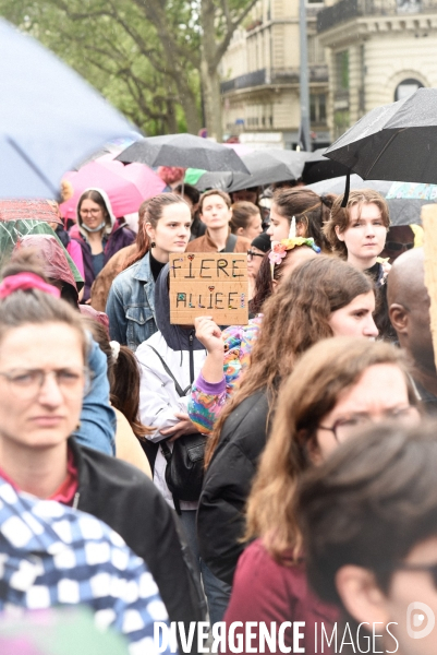 Rassemblement contre la transphobie et pour la visibilité des personnes trans, à Paris, France,
