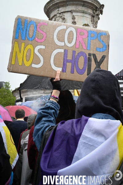 Rassemblement contre la transphobie et pour la visibilité des personnes trans, à Paris, France,