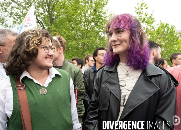 Rassemblement contre la transphobie et pour la visibilité des personnes trans, à Paris, France,