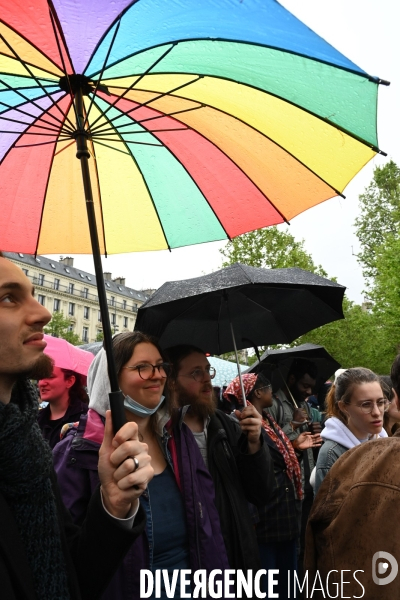 Rassemblement contre la transphobie et pour la visibilité des personnes trans, à Paris, France,