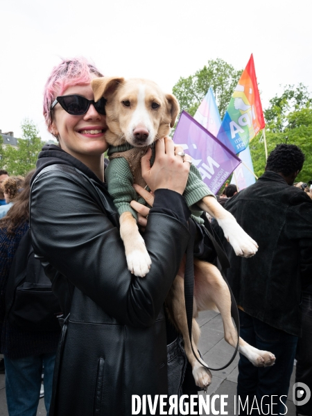 Rassemblement contre la transphobie et pour la visibilité des personnes trans, à Paris, France,