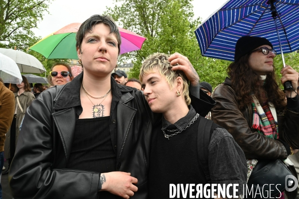 Rassemblement contre la transphobie et pour la visibilité des personnes trans, à Paris, France,