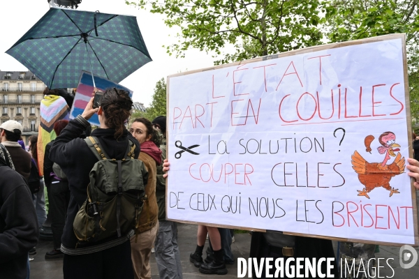 Rassemblement contre la transphobie et pour la visibilité des personnes trans, à Paris, France,