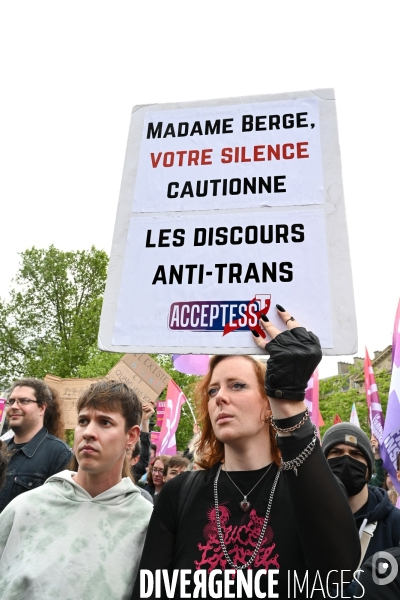 Rassemblement contre la transphobie et pour la visibilité des personnes trans, à Paris, France,