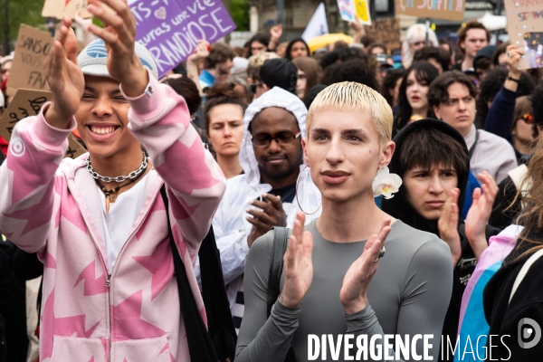 Rassemblement contre la transphobie et pour la visibilité des personnes trans, à Paris, France,