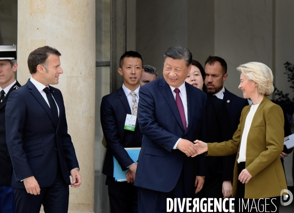 Emmanuel Macron reçoit Ursula VON DER LEYEN et XI Jinping