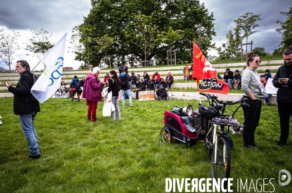 Les enseignants de Seine-Saint-Denis manifestent.