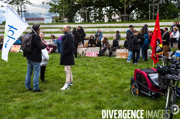 Les enseignants de Seine-Saint-Denis manifestent.