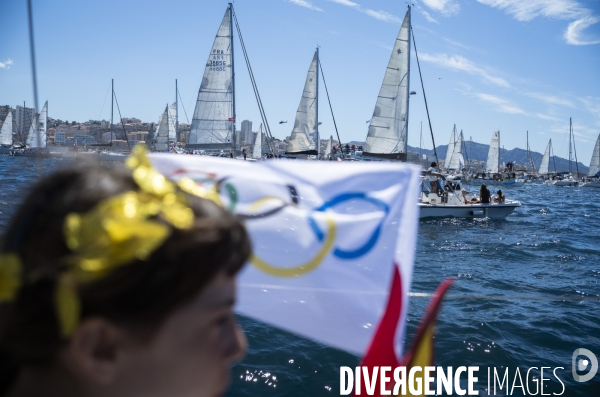Arrivée de la flamme à Marseille