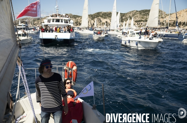 Arrivée de la flamme à Marseille
