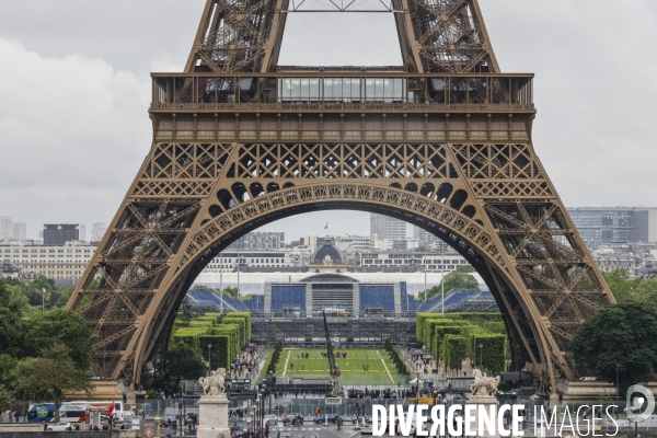 Les travaux pour les jeux olympiques au champ de mars