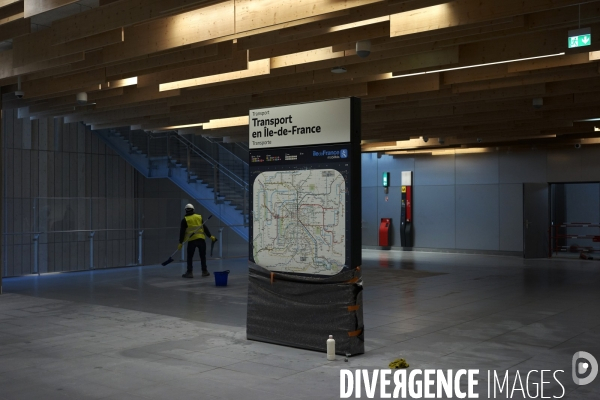 Chantier de la future gare Saint-Denis - Pleyel, le 15 mai 2024.
