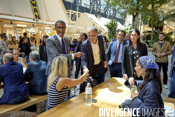 Raphaël Glucksmann  en visite à Saint Ouen
