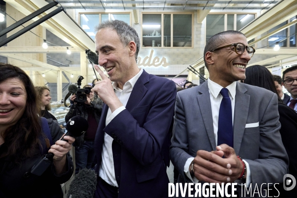 Raphaël Glucksmann  en visite à Saint Ouen